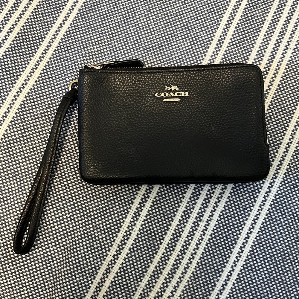 Coach Wristlet - Black Leather